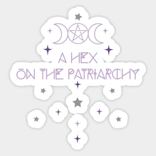 A  Hex On The Patriarchy, Witchy Feminist, Triple Goddess Moon, Pagan Feminist Sticker